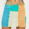 Jaded London Multi Panelled Mini Skirt With Tie Up Detail