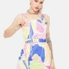 Jaded London Vintage Floral Print Denim Mini Dress Dresses