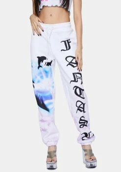 Jaded London Fantasy Heart Scene Print Cuffed Sweatpants