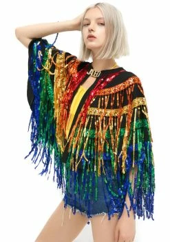 Jaded London Outerwear Festival Sequined Cape
