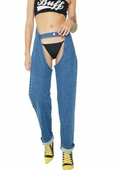 Jaded London Bottoms Denim Chaps