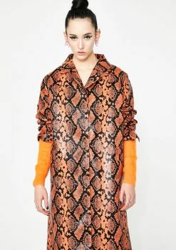 Jaded London Vinyl Long Coat Outerwear