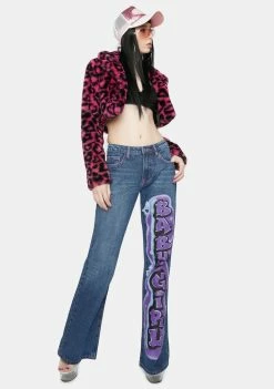 Jaded London Bottoms Baby Girl Graffiti Print Low Rise Jeans