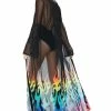 Jaded London Rainbow Flame Maxi Kimono Outerwear