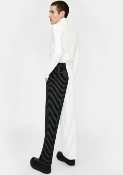 Jaded London Spliced Black & White Suit Trousers
