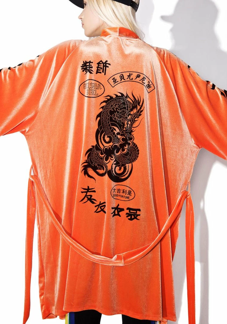 Deals π₯° Jaded London Orange Velvet Kimono π― 6 Jaded London Orange Velvet Kimono