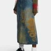 Jaded London Serpent Denim Slit Maxi Skirt