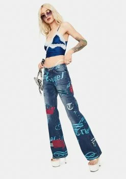 Jaded London Angel Distressed Low Rise Boyfriend Jeans Bottoms