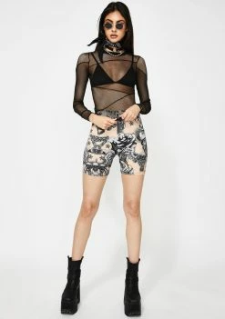 Jaded London Bottoms Tattoo Print Cycling Shorts