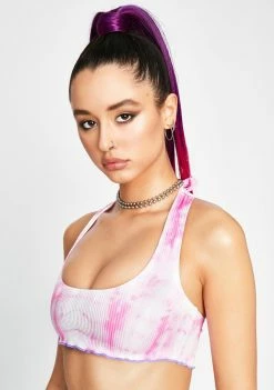 Jaded London Swim Pink Tie Dye Halterneck Bikini Top