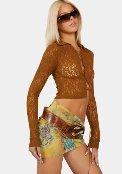 Jaded London Dress Blouses Coyote Lace Shirt