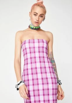 Jaded London Dresses Diamante Check Bodycon Dress