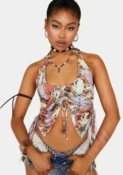 Jaded London Tops Allele Butterfly Halter Top
